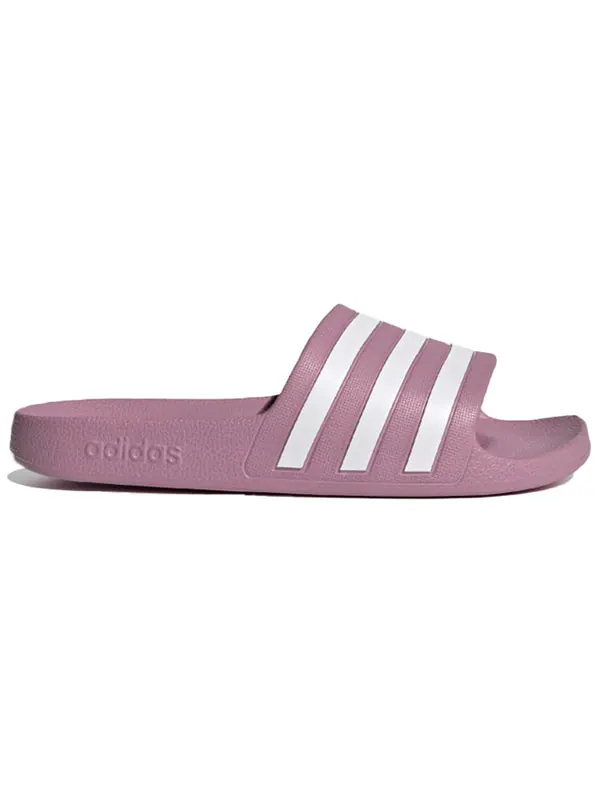 Тапочки adilette aqua slide 'cherry metallic white' Adidas — изображение 3 из 4, фиолетовый/белый