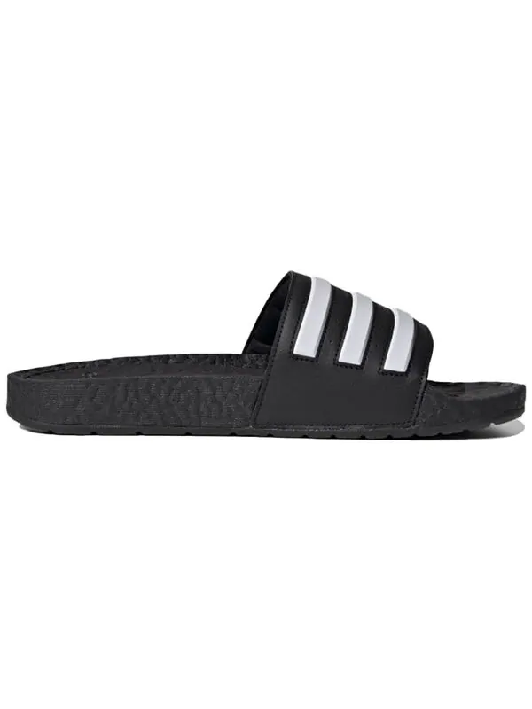 Тапочки adilette boost slides 'black white stripes' Adidas — изображение 2 из 4, черный