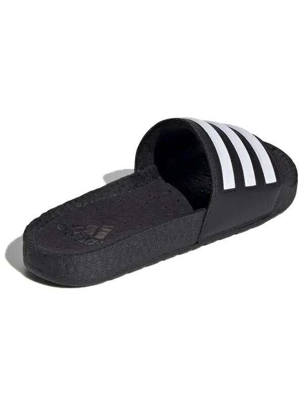 Тапочки adilette boost slides 'black white stripes' Adidas — изображение 4 из 4, черный