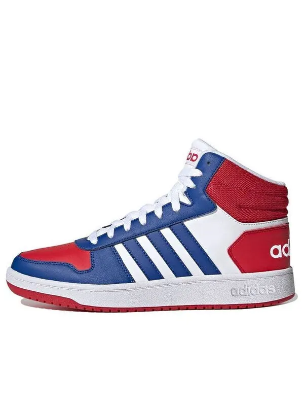 Кроссовки hoops 2.0 средние Adidas — изображение 1 из 4, белый/синий/красный