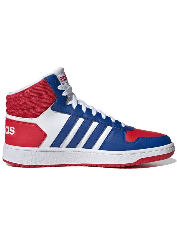 Кроссовки hoops 2.0 средние Adidas — изображение 2 из 4, белый/синий/красный