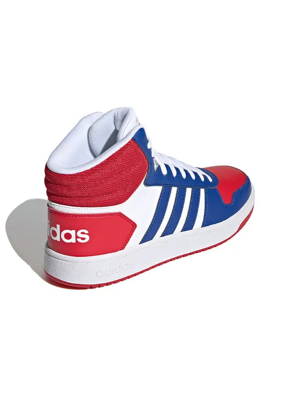 Кроссовки hoops 2.0 средние Adidas — изображение 4 из 4, белый/синий/красный