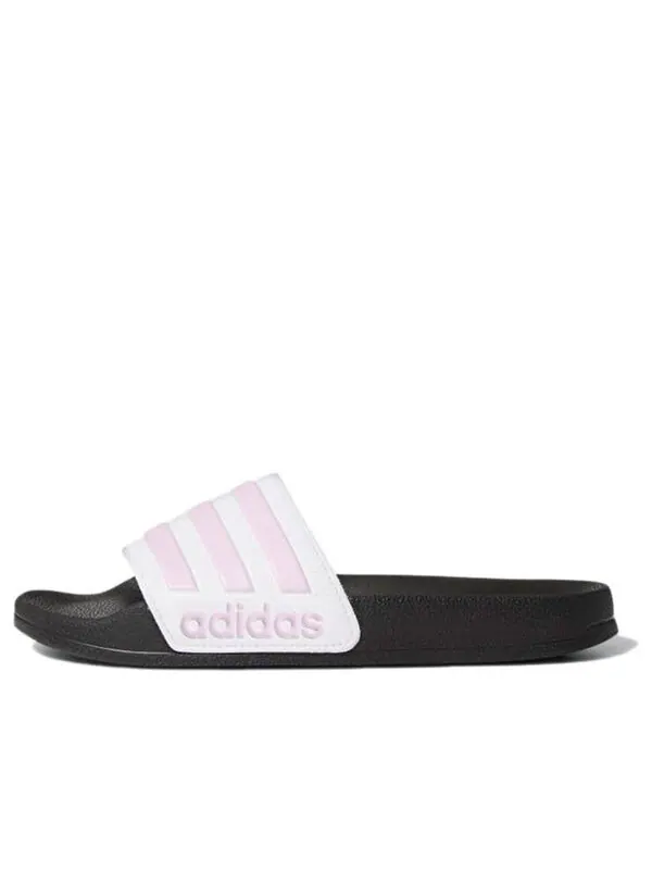 Тапочки adilette shower slide 'white clear lilac' Adidas — изображение 1 из 4, черный/розовый/белый