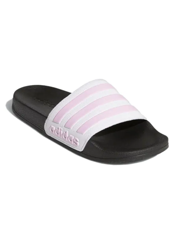 Тапочки adilette shower slide 'white clear lilac' Adidas — изображение 3 из 4, черный/розовый/белый