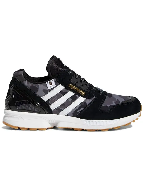 Кроссовки xa bathing ape x undefeated zx 8000 Adidas — изображение 2 из 4, черный
