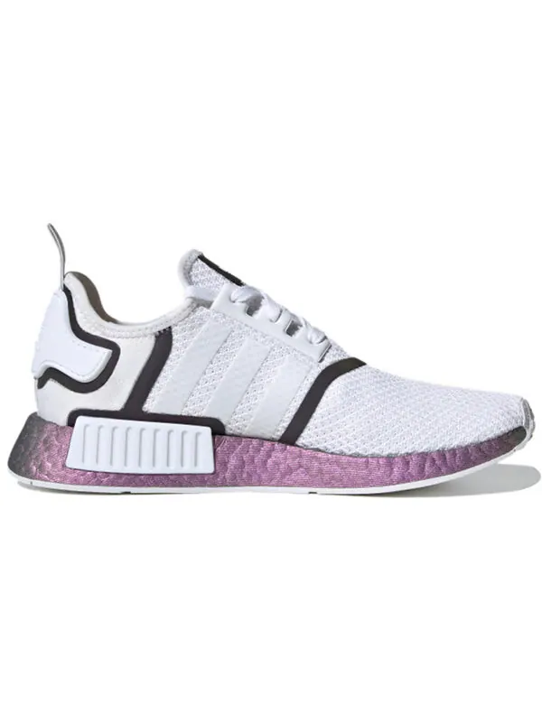 Кроссовки nmd_r1 Adidas — изображение 2 из 4, белый/фиолетовый