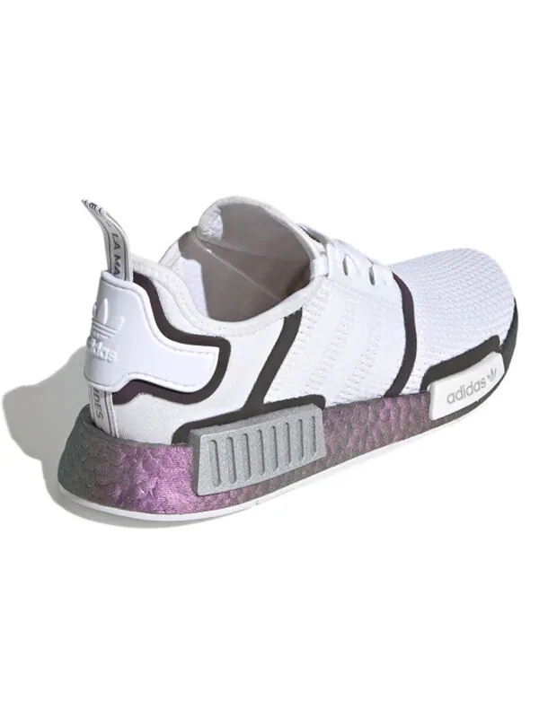 Кроссовки nmd_r1 Adidas — изображение 4 из 4, белый/фиолетовый