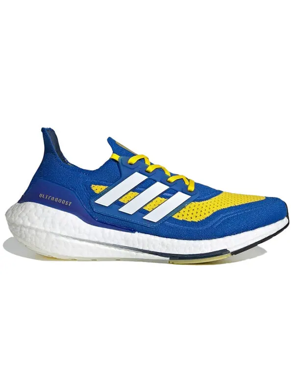 Кроссовки ультрабуст 21 Adidas — изображение 2 из 4, синий/белый/желтый