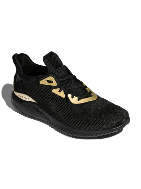 Кроссовки alphabounce 1 'black gold metallic' Adidas — изображение 3 из 4, черный