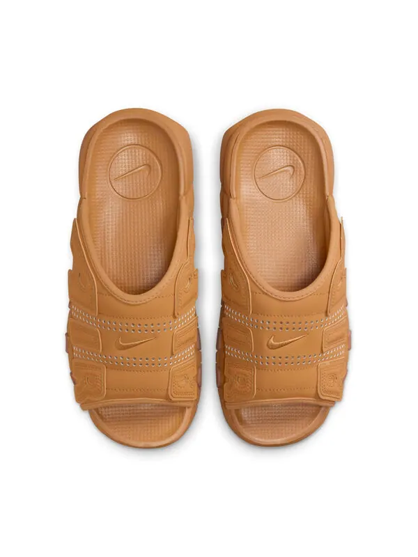 Тапочки air more uptempo slides 'flax' Nike — изображение 4 из 4, коричневый/прозрачный