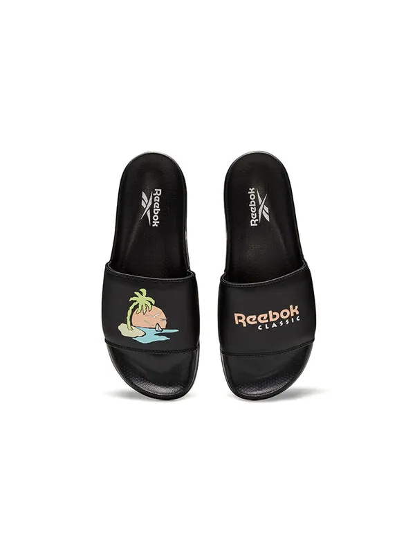 Тапочки classic slide 'black island' Reebok — изображение 4 из 4, черный