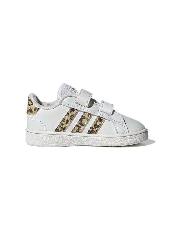 Кроссовки neo grand court Adidas — изображение 2 из 4, белый/золотистый