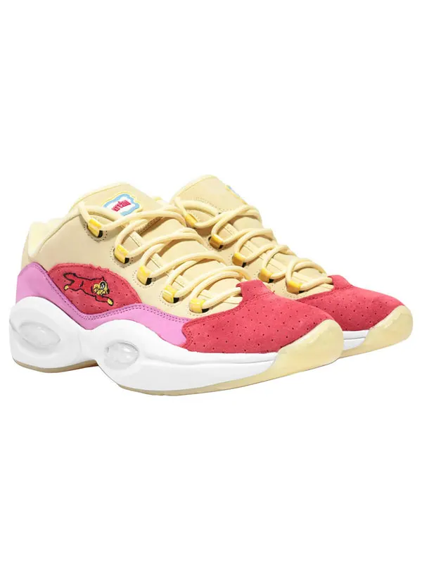 Кроссовки bbc ice cream x question low 'yellow red' Reebok — изображение 3 из 3, желтый/красный/розовый