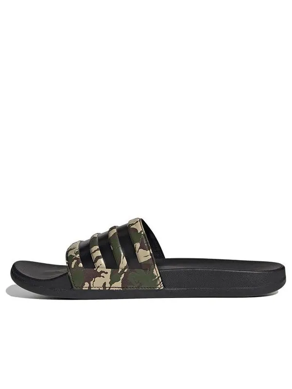Тапочки adilette comfort slides 'wild pine camo' Adidas — изображение 1 из 4, черный/зеленый