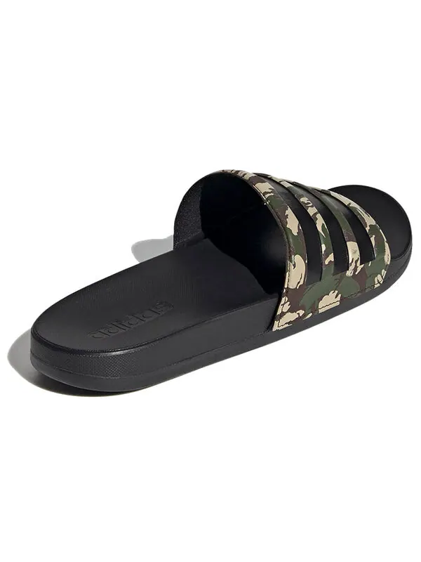 Тапочки adilette comfort slides 'wild pine camo' Adidas — изображение 4 из 4, черный/зеленый