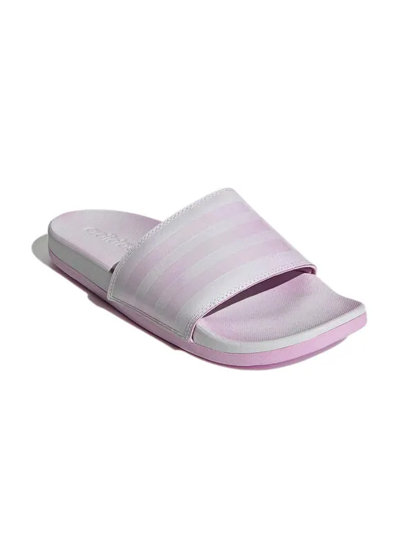 Тапочки adilette comfort slides 'grey clear lilac' Adidas — изображение 3 из 4, фиолетовый
