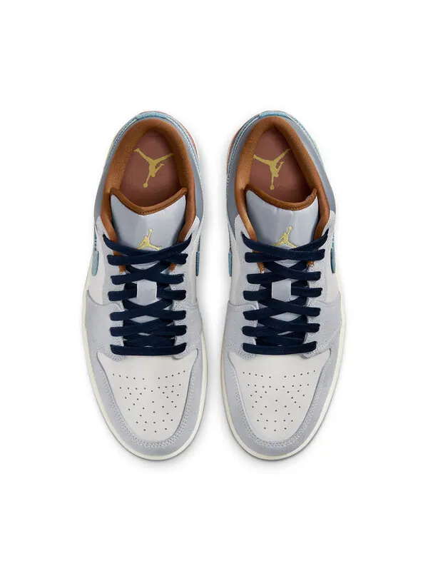 Кроссовки 1 low se 'phantom repaired denim swoosh' Air Jordan — изображение 4 из 4, коричневый/синий