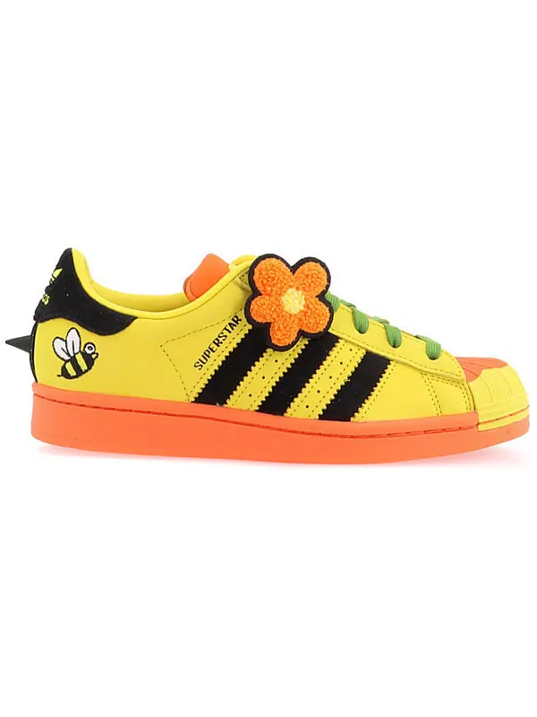 Кроссовки тающая грусть x суперзвезда Adidas — изображение 2 из 4, черный/желтый/оранжевый