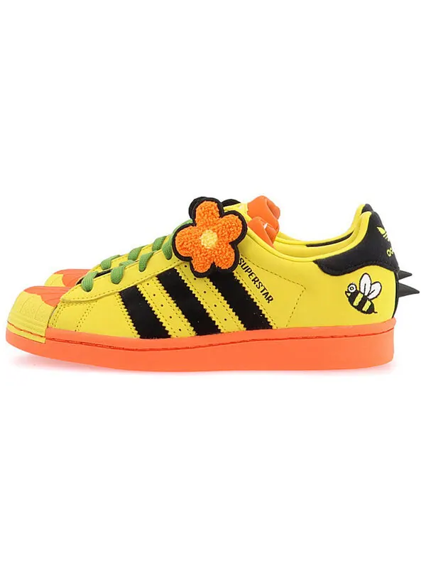 Кроссовки тающая грусть x суперзвезда Adidas — изображение 3 из 4, черный/желтый/оранжевый