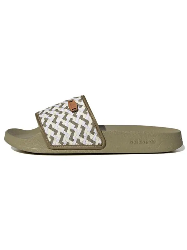Тапочки оригиналы adilette lite slides Adidas — изображение 2 из 4, оливковый/белый