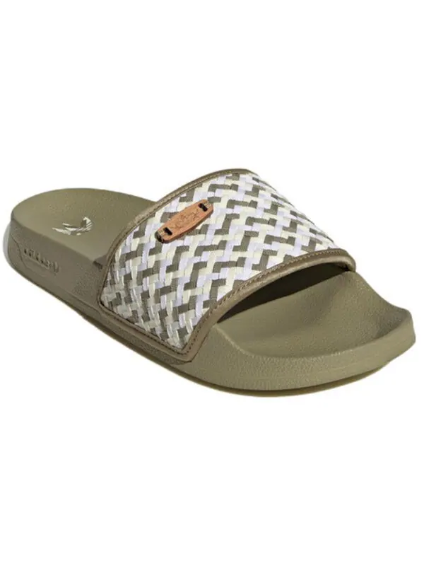Тапочки оригиналы adilette lite slides Adidas — изображение 4 из 4, оливковый/белый