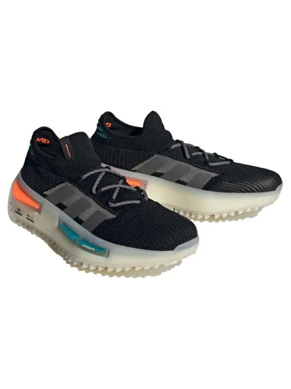 Кроссовки оригиналы nmd_1 Adidas — изображение 3 из 4, черный/белый//оранжевый