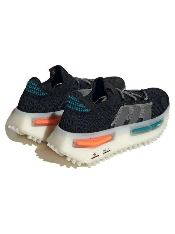 Кроссовки оригиналы nmd_1 Adidas — изображение 4 из 4, черный/белый//оранжевый