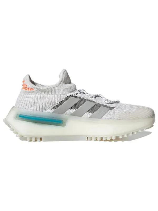 Кроссовки оригиналы nmd_s1 Adidas — изображение 2 из 4, белый/серый/оранжевый