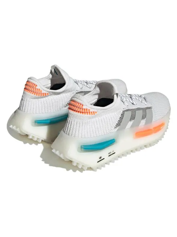 Кроссовки оригиналы nmd_s1 Adidas — изображение 3 из 4, белый/серый/оранжевый