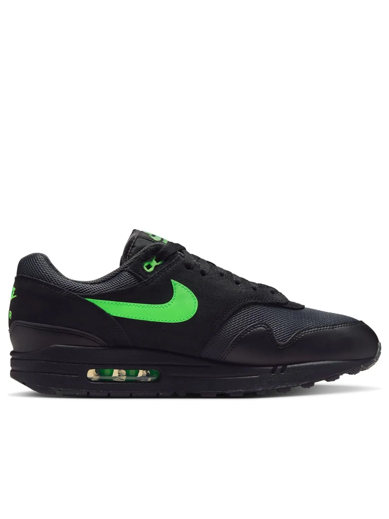 Кроссовки Nike Air Max 1 Essential 'Black Green Strike' — изображение 6 из 6, черный