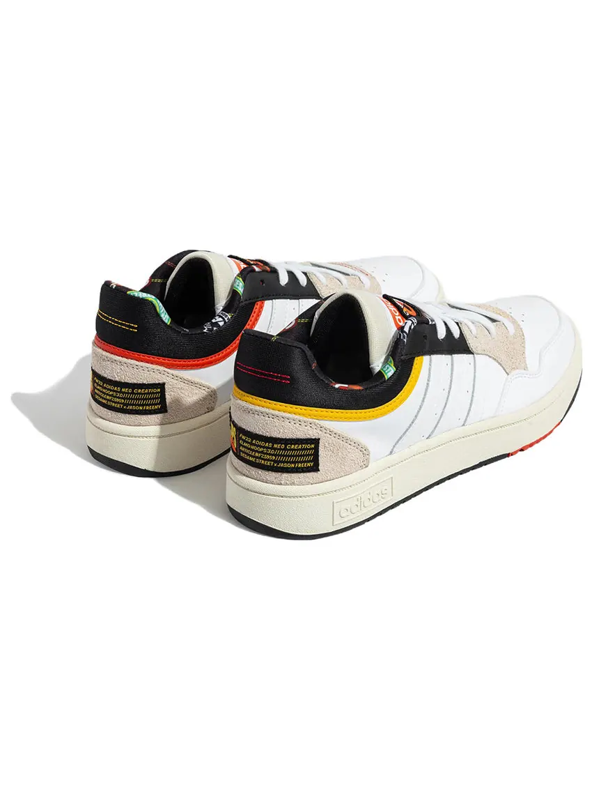 Кроссовки adidas x Sesame Street x JF NEO HOOPS 3.0 'White Black Beige' — изображение 4 из 6, белый