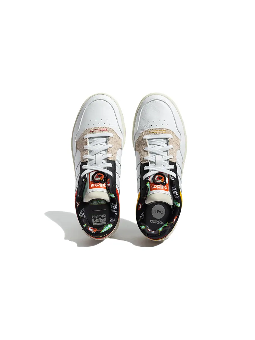 Кроссовки adidas x Sesame Street x JF NEO HOOPS 3.0 'White Black Beige' — изображение 5 из 6, белый