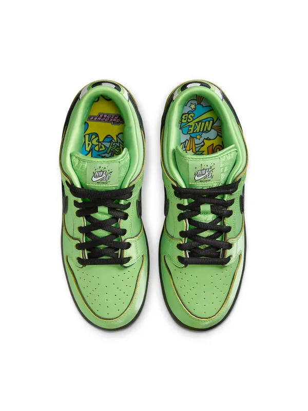 Кроссовки Nike x The Powerpuff Girls SB Dunk Low Prox QS 'Buttercup' — изображение 3 из 4, зеленый/черный/розовый