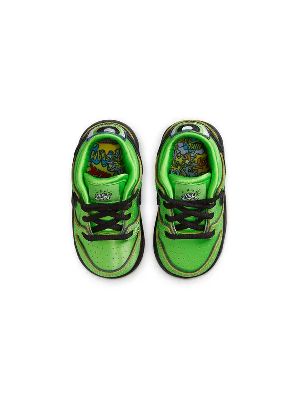 Кроссовки x the powerpuff girls sb dunk low pro qs Nike — изображение 4 из 4, зеленый/черный/розовый