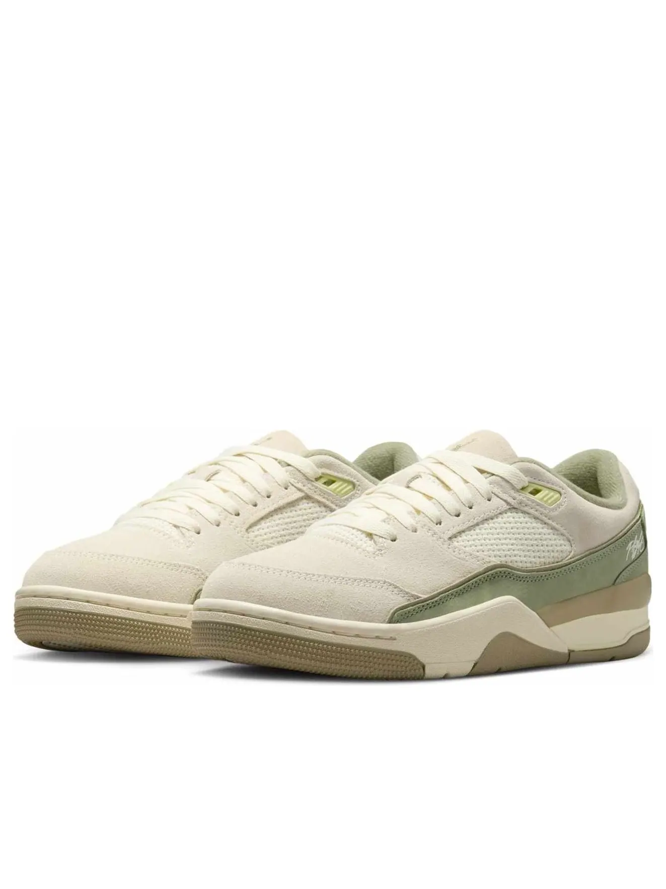 Кроссовки (WMNS) Air Jordan Flight Court 'Medium Khaki Green' — изображение 3 из 6, бежевый