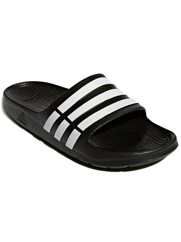 Кроссовки duramo slide 'black' Adidas — изображение 3 из 4, черный/белый