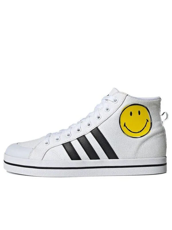 Кроссовки neo bravada mid smiley face Adidas — изображение 1 из 4, белый/желтый/черный