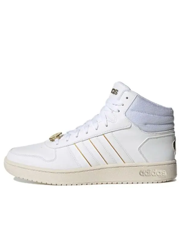 Кроссовки neo hoops 2.0 средние Adidas — изображение 1 из 4, белый/золотистый