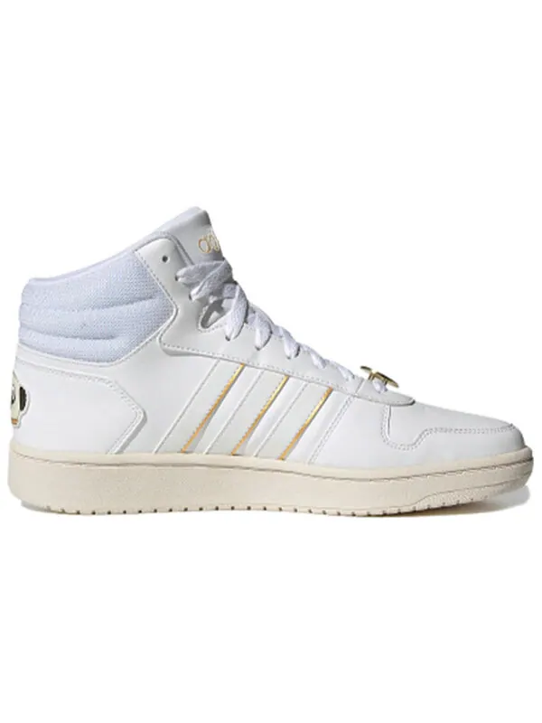 Кроссовки neo hoops 2.0 средние Adidas — изображение 2 из 4, белый/золотистый