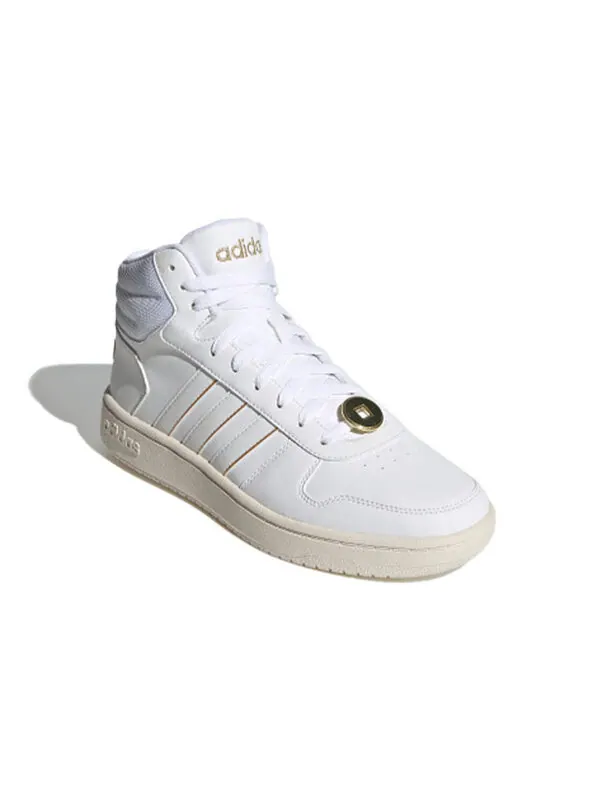 Кроссовки neo hoops 2.0 средние Adidas — изображение 3 из 4, белый/золотистый