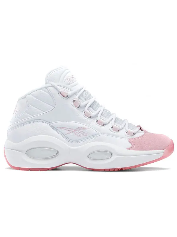 Кроссовки question mid 'pink toe' Reebok — изображение 2 из 4, розовый/белый