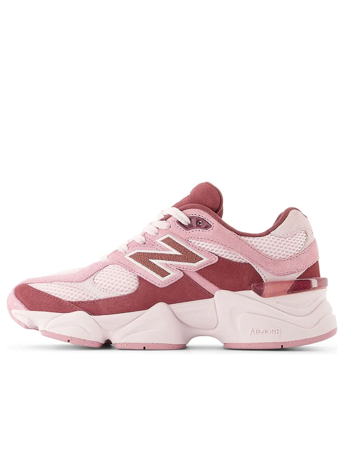 (GS) New Balance 9060 'Pink Granite Washed Burgundy' — изображение 1 из 6, розовый/бордовый