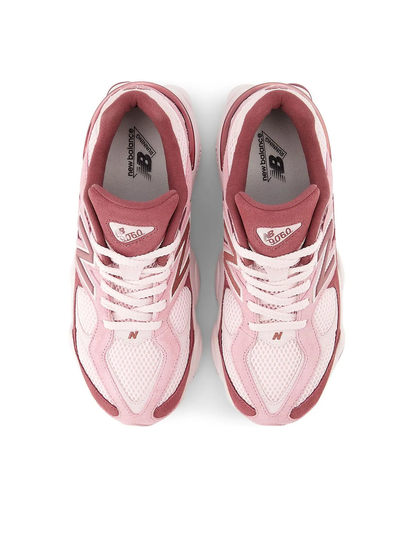 (GS) New Balance 9060 'Pink Granite Washed Burgundy' — изображение 3 из 6, розовый/бордовый