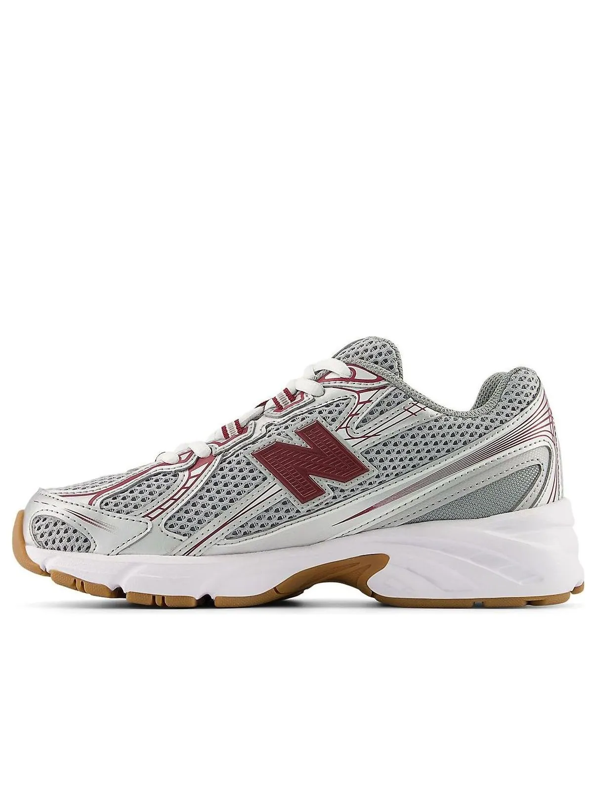 (GS) New Balance 740 'Silver Metallic Monarch Burgundy' — изображение 1 из 5