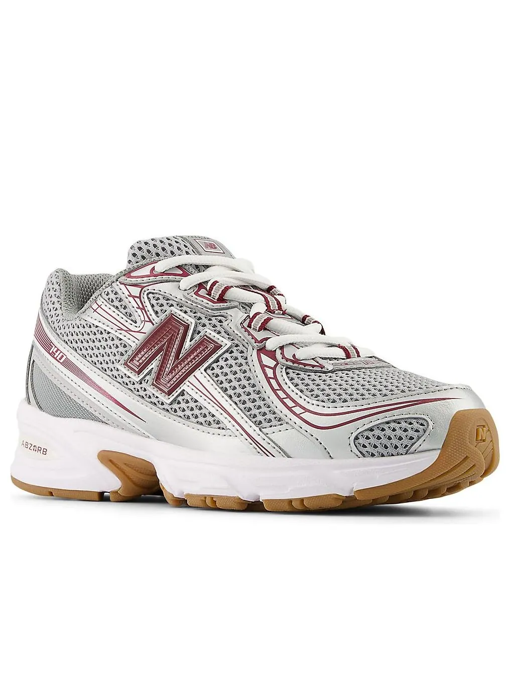 (GS) New Balance 740 'Silver Metallic Monarch Burgundy' — изображение 4 из 5