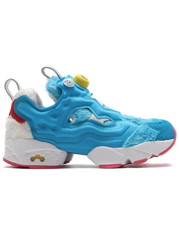 Кроссовки doraemon x atmos x instapump fury og 'furry blue' Reebok — изображение 2 из 4, синий/белый