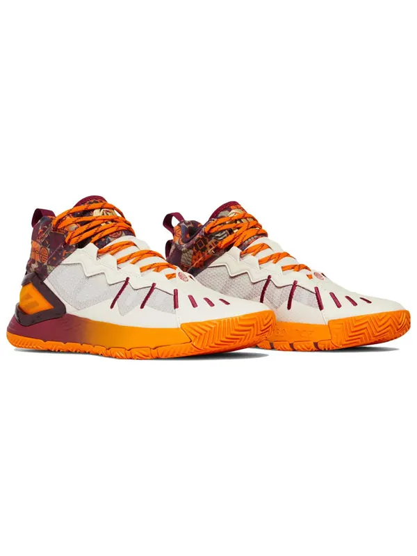 Кроссовки d rose son of chi sneakers 'cloud white bold orange' Adidas — изображение 3 из 4, бордовый/белый/оранжевый
