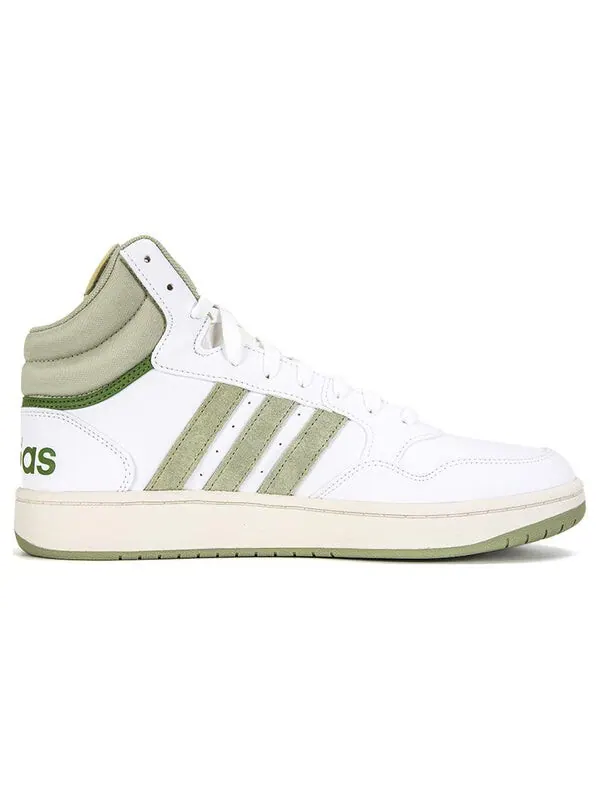 Кроссовки hoops 3.0 средние Adidas — изображение 2 из 4, белый/зеленый