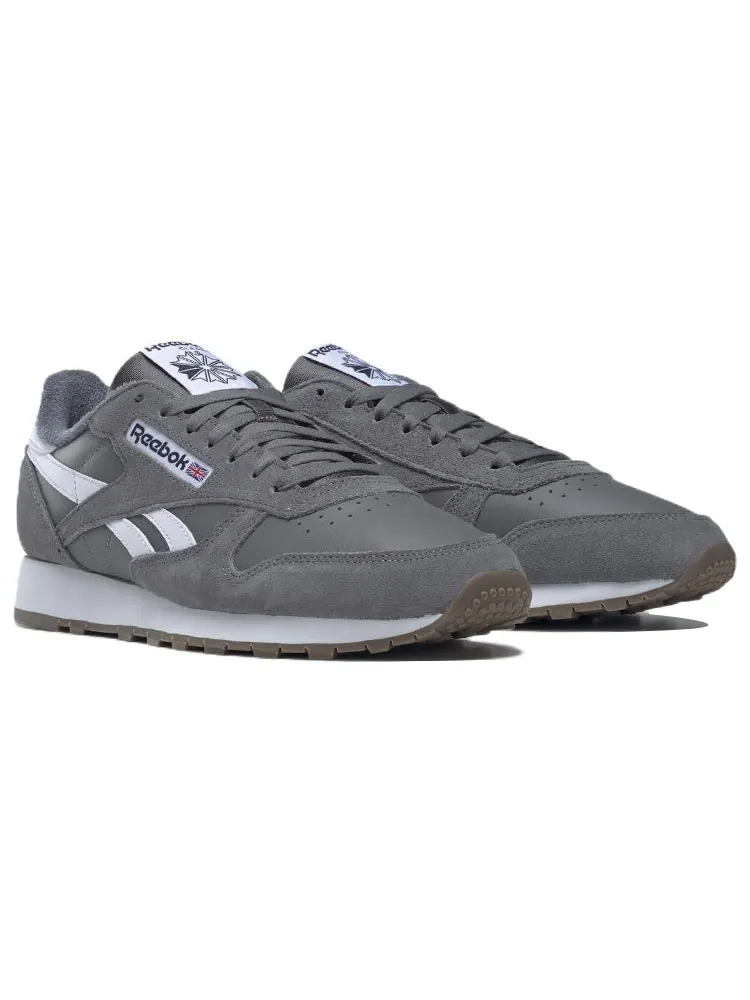 Беговые кроссовки Reebok Classic Leather 'Pure Grey White' — изображение 3 из 5, серый