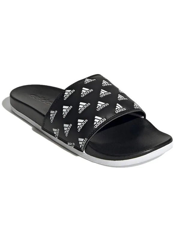Тапочки adilette comfort slide 'repeat logo - black' Adidas — изображение 4 из 4, черный/белый